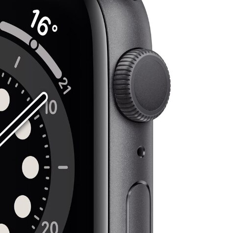Apple Watch SE 44mm - Cinza, Pulseira Preta, Oferta
